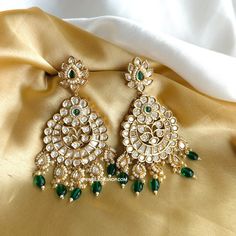 22k Gold plated Tayani chandbali Beads Stone Earrings.These 22k Gold plated Tayani chandbali Beads Stone Earrings exude elegance and luxury. The intricate design and high-quality materials make them a timeless accessory that will elevate any outfit. Experience the beauty and durability of these earrings, perfect for any occasion. Temple Jewelry Chandbalis For Eid Festivities, Festive Chandbalis With Stone Work For Navratri, Temple Style Chandbalis For Eid Celebrations, Chandbalis With Stone Work For Navratri, Stone Work Chandbalis For Navratri, Navratri Chandbalis With Stone Work, Kundan Hoop Earrings With Intricate Design For Diwali, Intricate Kundan Hoop Earrings For Diwali, Chandbali Chandelier Earrings For Festivals And Celebrations