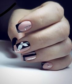 Short Coffin Nails Designs, Black And White Nail, Summer Nails Colors Designs, Nail Summer, Gel Nail Art Designs, Square Nail Designs, Nail Art Designs Summer, Short Square Nails