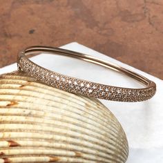 Estate 14KT Rose Gold Pave Diamond Bangle Bracelet, Estate 14KT Rose Gold Pave Diamond Bangle Bracelet - Legacy Saint Jewelry Classic Jewelry Pieces, Saint Jewelry, Diamond Bangle Bracelet, Stamped Bracelet, Diamond Bangles Bracelet, Diamond Bangle, Classic Jewelry, Rose Gold Diamonds, Set Design