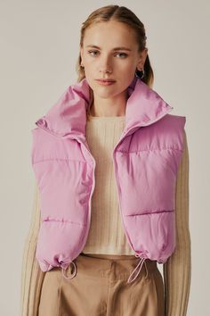 Forsythia Puffer Gilet - Frock Shop Cropped Puffer Vest, Puffer Gilet, Denim Outerwear, Fall Capsule Wardrobe, Sleeveless Jacket, Tops Fall, Sweater Pants, Puffer Vest, Top Women