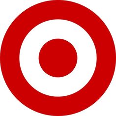 a red and white circle on a white background