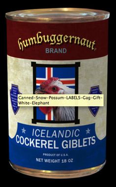 a can of icelandic cockerel gibbles