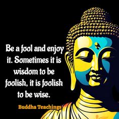 buddha quote on black background with blue and yellow image