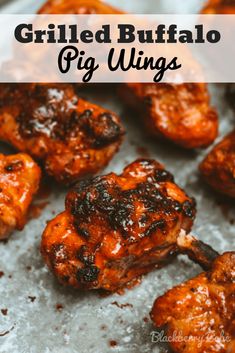 grilled buffalo pig wings with text overlay