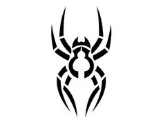 a black and white spider tattoo design with the number eight on it's back