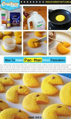 how to make pac man pancakes with instructions for making them in the microwave