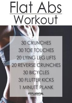 a woman's stomach with the words flat abs workout on it and an image of her