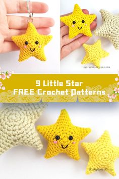 crochet star keychain free pattern for children's handmade toys