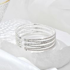 Amazon.com: Bling Layered Bridal Crystal Rhinestone Cuff Bracelet Adjustable Silver/Gold Bangle for Women Jewelry Accessory Gift for Wedding Formal Prom Cocktail Party (6 Rows & Silver Plated): Clothing, Shoes & Jewelry Gold Bangles For Women, Gift For Wedding, Wedding Formal, Gold Bangle, Rhinestone Bracelet, Formal Wedding, Gold Bangles, Cocktail Party, Crystal Rhinestone