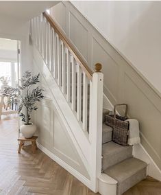 the stairs in this house have been painted white