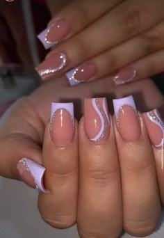 Unghie Sfumate, Purple Acrylic Nails, Lilac Nails, Nails Coffin Short, Purple Nail Designs, Girly Acrylic, Fancy Nails Designs, Simple Gel Nails, Summery Nails