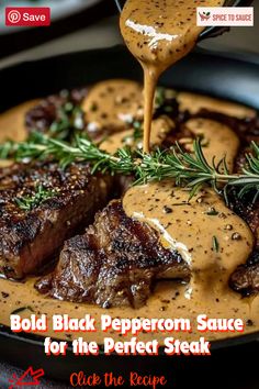 Looking for the perfect sauce to elevate your steak? This Black Peppercorn Sauce is creamy, flavorful, and the ultimate addition to any steak night. Save this pin for easy access to the best Peppercorn Sauce and Steak Sauce Recipes next time you're craving a savory meal!

#BlackPeppercornSauce #SteakSauceRecipes #GourmetCooking #FlavorfulSauces #SteakDinnerIdeas #CulinaryTips #HomemadeSauce #CookingWithSpices #BeefLovers #RecipeInspiration Bavette Steak, Mushroom Sauce Steak