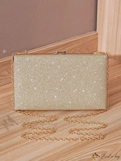 Bird in Bag - Adorned Pearl Embellished Glitter Clutch Bag - Perfect for Evening Events, Weddings, Bridesmaids, Birthdays Gold Clutch Bag For Prom, Gold Rectangular Evening Bag For Prom, Champagne Rectangular Party Bag, Sparkling Rectangular Clutch For Party, Glamorous Rectangular Bags For Prom, Gold Glitter Evening Bag For Wedding, Gold Rectangular Clutch For Prom, Elegant Gold Bag With Glitter, Gold Glitter Evening Bags