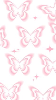 pink and white butterflies on a white background