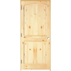 an open wooden door on a white background