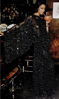 70s Fashion Black Women Disco, 1970s Black Women, 70s Black Dress, Donyale Luna, Studio 54 Party, 70s Glamour, New Year’s Eve Outfit, 70s Glam, Disco Glam