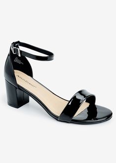 A block heel wide with sandal featuring a slender ankle strap provides a sleek, modern finish to any look in your wardrobe. Wide Width Sandals, Ankle Strap Block Heel, Full Figure Fashion, Ashley Stewart, Full Figured, Ankle Strap Sandals, Leather Sandals, High Heel, Plus Size Fashion