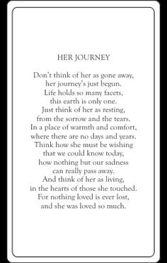 the poem for her journey is shown in black and white