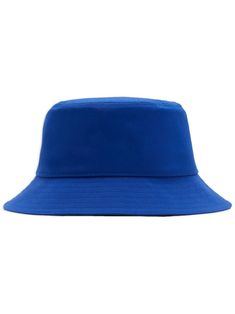 cobalt blue flat crown signature Equestrian Knight motif dropped narrow brim tonal stitching Embroidered Bucket Hat, Cobalt Blue, Cobalt, Equestrian, Bucket Hat, Burberry, Accessories Hats, Stitching, Mens Accessories