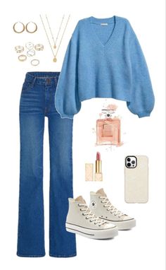 Mode Zara, Birthday Board, 12th Birthday, Stockholm Fashion, Mode Inspo, Cute Everyday Outfits, Blue Sweater, 가을 패션, Clothing Ideas