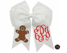 Girls Christmas Hair Bow-Monogram Christmas Hair Bow-Personalized Christmas Bow-Gingerbread Hair Bow-Girls Monogram Hair Bow-Holiday Bows by DesignsByANM on Etsy Gingerbread Hair Bow, Gingerbread Hair, Sports Bows, Cricut Bows, Girls Christmas Hair, Turkey Hair Bow, Bow Monogram, Bow Business, Thanksgiving Hair Bows