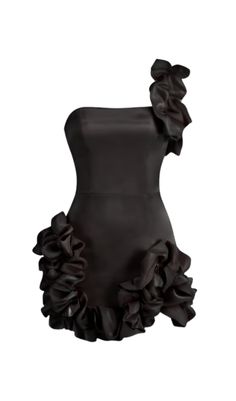 With its flirty ruffles and form-fitting silhouette, you'll make a statement that can't be ignored. Be the center of attention and stand out from the crowd in this must-have dress. Black solid sheath dress Strapless Sleeveless Ruffled detail Mini length in straight hem Scuba fabric Concealed zip closure 70% Polyester 30% Spandex Dry Clean Colour may vary due to lighting on images. The product images (without model) are closest to the true colour of the product.Item runs true to size chart and is Best Short Dresses, Chanel Dress Aesthetic, Cute Black Dresses Classy, Black Dress Classy Short, Brunch Outfit Dress, Snowcoming Dresses, Black Birthday Dress, Prom Short Dresses, Unique Dresses Short