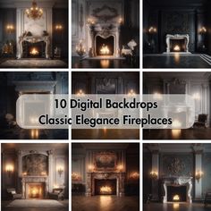 10 digital backgrounds for classic elegance fireplaces