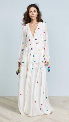 ROCOCO SAND Stellar Long Dress Dress With Tassels, Rococo Sand, Chic Maxi Dresses, Embroidered Kimono, Mode Boho, Mother Of Bride, Boho Style Dresses, Split Maxi Dress, Beach Maxi Dress