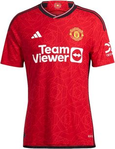 Manchester United 2023, Manchester United Home Kit, Rose Pattern Design, Manchester United Shirt, Manchester United Team, Mens Soccer, Football Kits, Red Adidas, Man United