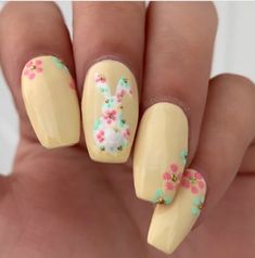 Easter Nails Design Spring, Easter Nails Easy, Easter Nail Art Designs, April Nails, Pastel Nails Designs, Easter Nail Designs, Easter Nail Art