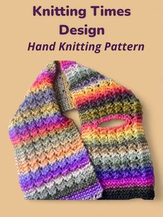 a knitted hat and scarf with the text knitting times design hand knitting pattern on it