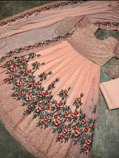 Bridesmaid Lengha, Sabyasachi Bridal, Moti Work, Pink Anarkali, Wedding Dress Outfit, Party Wear Gown, Cotton Gowns, Pink Lehenga, Womens Wedding Dresses