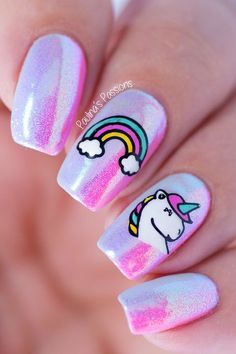 10 diseños de uñas unicornio que vas a uqerer ahora mismo - Mujer de 10 Do It Yourself Nails, Unicorn Nails Designs, Unicorn Nail Art, Kids Nail Designs, Nail Art For Kids, Unghie Nail Art, Unicorn Nails, Nails For Kids, Trendy Nail Art