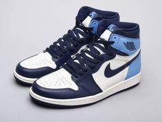 Aj1 Obsidian, All White Jordan 1, White Jordan 1, Black White Jordans, Jordan 1 Sneakers, White Jordans, Cute Nike Shoes, Cute Nikes, Jordan 1 High