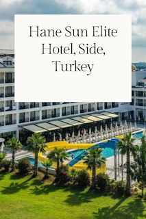 an aerial view of a hotel with the words have sun lite hotel, side, turkey