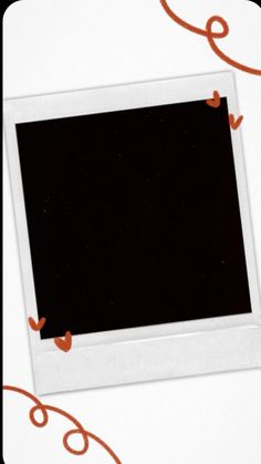 an old photo frame with hearts on the edge and red swirls around it, against a white background