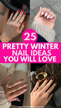 These winter nails are so stunning! I love how many different options there are to choose from, from glazed nails to accent nails that pop, you'll find your winter nail inspo on this list. Unique Holiday Nails, Winter Nail Trends, Holiday Nails Christmas, Christmas Is Over, Nail Design Inspiration, Winter Nail Designs, Trendy Winter, Winter Nail, Neutral Nails