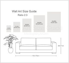 the wall art size guide for a couch