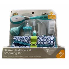 Safety 1st Deluxe Healthcare & Grooming Kit Color: Arctic Blue New In Box Made Without Bpa Kids Hygiene, Kids Bathroom Sets, Bath Toy Storage, Amika Hair Products, Travel Bag Set, Towel Girl, Baby Bath Towel, Bumpy Skin, Hooded Bath Towels