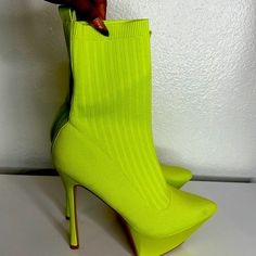 Brand New With Small Dust Spots ! Fits Like A 10 Green Platform, Ego Shoes, Neon Green, Neon, Brand New, Green, Women Shopping, Color