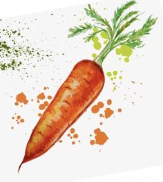 a drawing of a carrot with sprinkles on it