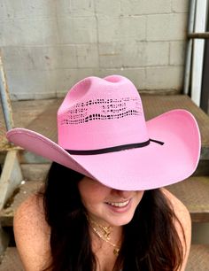 Embrace your inner cowgirl with the Chelsea Cowgirl Hat - crafted from straw with a classic cattleman crown and simple black band. Stand out like nobody else with one of these vibrant colors. Straw Cowboy Hat | Western | cowgirl | cowboy | cowboy hats | cowgirl hats | straw hats | western | Spring Hats Cowgirl, Straw Cowgirl Hat, Hats Western, American Hat Makers, Hat Western, Straw Cowboy Hat, Cowgirl Cowboy, Cowgirl Hat, Straw Hats