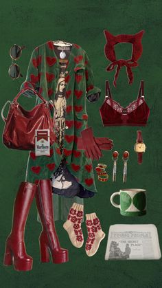 Red And Green Outfit, Green Outfit Aesthetic, Nana Clothes, Funky Fashion, Green Outfit, Outfit Aesthetic, Character Outfits, Lookbook Outfits, Your Aesthetic