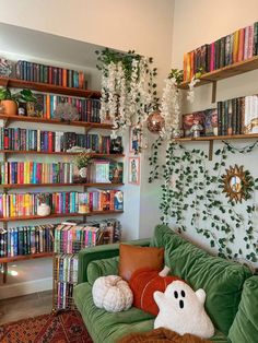 a living room filled with lots of books