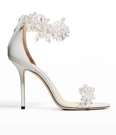 Crystal Spikes, Jimmy Choo Sandals, Jimmy Choo Heels, Bridal Heels, Leather Slide Sandals, Ankle Cuffs, Jimmy Choo Shoes, Footwear Design Women, Ankle Strap Sandals