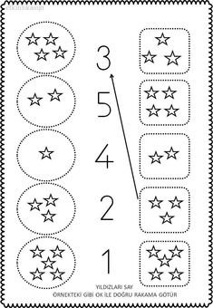 the numbers and stars worksheet for children to learn how to count on them