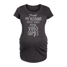 She will love showing off her style with this Maternity Husband Doesn't Always Play Video Games Graphic Tee. FEATURES Short sleeves ScoopneckFABRIC & CARE Solid Colors: Cotton ; Heather Colors: Cotton/Polyester Machine wash Imported Size: S-Mat. Color: Heather Charcoal. Gender: female. Age Group: adult. Play Video Games, Womens Maternity, Playing Video Games, How To Show Love, Her Style, Gender Female, Fabric Care, Heather Grey, Solid Colors