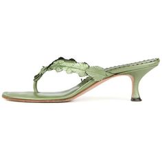 Pre-Owned Manolo Blahnik 38 Green Metallic Leather Leaf Sandal Kitten... ($138) ❤ liked on Polyvore featuring shoes, sandals, green, mid-heel sandals, leather shoes, genuine leather shoes, mid heel sandals and manolo blahnik shoes Fairy Shoes, Green Fairy, Leather Leaf, Mid Heel Sandals, Kitten Heel Sandals, Metallic Shoes, Manolo Blahnik Shoes, Genuine Leather Shoes