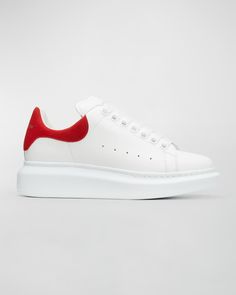 Alexander McQueen Oversized Sneakers | Neiman Marcus Alexander Mcqueen Outfit, Alexander Mcqueen Sneakers, Color Block Heels, Alexander Mcqueen Shoes, Red Sneakers, High Quality Shoes, Platform Heel, Slides Shoes, Sneakers Outfit