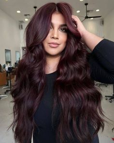 Dark Violet Hair, Cherry Cola Hair, Red Violet Hair, Brown Ombre Hair Color, Red Hair Looks, Cherry Red Hair, Medium Hair Styles For Women, Red Hair Inspo, Wine Hair